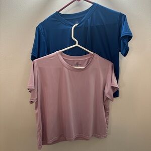 Essentials Blue and Pink Short Sleeve Tees/ Dri Fit workout shirts